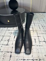 Jil Sander 24秋冬极简主义小方头pc透明粗跟弹力高靴 市面顶级原单版，Zp对比做货，所有细节都跟柜上一致：包括鞋面皮料，鞋垫内里皮料、刻印logo，
