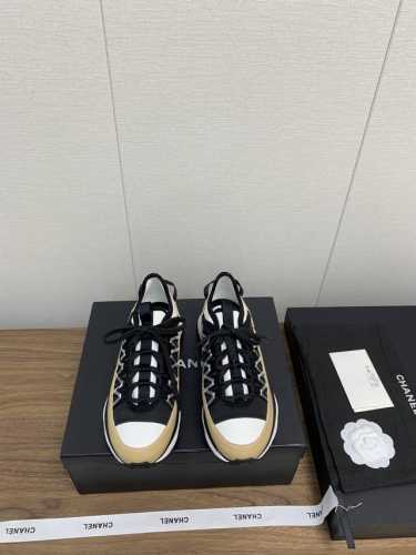 chanel 24B 刺绣 气垫 厚底 运动鞋 休闲增高全真皮老爹鞋 原版开发 1:1原版复刻 鞋面:进口丝绸牛皮+丝绸羊皮 雨伞布压印菱形纹工艺+高密织带刺绣