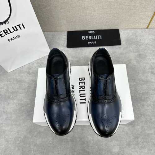 Berlut* 布鲁提 升级版第四代私模大底 Fast Track皮革运动鞋 官方售价rmb 最新款男士休闲运动跑鞋 采用进口皮胚手工改色擦色材质 不对称激光刺