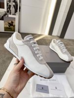 工厂价 女装女鞋 运动原单 BC礼物早春新品]Brunello Cucinelli 女士小牛皮拼接休闲运动鞋 舒适百搭 装饰镶珠运动鞋 鞋面：一比一复刻高丝光、