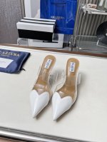 Alaia24新款透明一字带pvc拼漆皮爱心尖头包头高跟细跟凉鞋高跟鞋，面料：进口胶片 漆皮 内里垫脚：羊皮 码数：35到42 跟高9厘米 橡胶底 真皮底