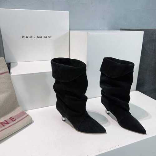 高品质出厂 ！顶级品质isabel Marant 伊莎贝尔24Ss秋冬新款松垮皱面矮跟尖头牛反绒短靴！ 满满家族风格的一款经典女款中短靴标准的欧美风格代表 一个