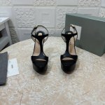 Tom Ford顶级版本.高品质 2024新款 恨天高防水台凉鞋 鞋面：牛皮 内里：羊皮 跟高 14.5Cm 水台 4Cm 大底：A级原版黑色真皮大底 码数：S