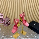 顶级品质2025早春新款Saint Laurent YSL圣罗兰坡跟鱼嘴凉鞋 YSL姐姐的美丽尤物高跟鞋 又是人间圣罗兰 Rose同款的小方头 高跟鞋化很好修饰