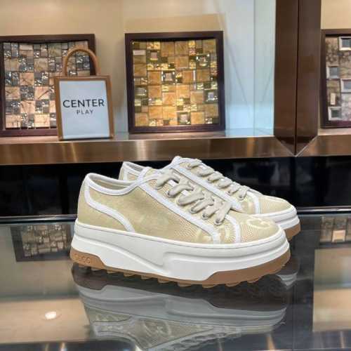 橙子出厂价 Gucci 古驰1977系列 经典刺绣gg厚底低帮帆布鞋 休闲板鞋 情侣款 油边工艺套宣一比一复刻。早春新款，打造属于完美的风格炸街款又酷又飒 C位