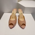 顶级版 原版盒 Christian Louboutin 2024S原版做货重工cl经典漆皮鱼嘴高跟拖鞋～ 鞋面：黑于红的极致冲突，完美诠释正装高跟鞋的经典，楦型