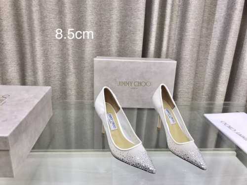 Jimmy Choo 2024最新款网纱烫钻高跟单鞋 鞋面采用网纱烫钻，羊皮内里垫脚，意大利真皮大底 跟高：6.5Cm 8.5Cm 码数：35～39 34、40
