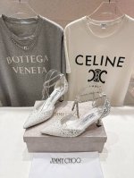 高版本出厂 Jimmy Choo*｜Jc 吉米周2025Ss春夏新款简约尖头链条烫钻高跟鞋单鞋 原版套楦，完美的线条，简约大气上脚显气质粗跟舒适百搭，还能拉长双