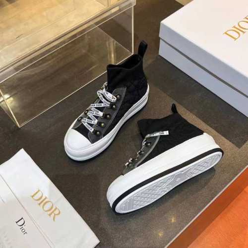 冲量价 Dior 迪奥 秋冬新款walk‘N厚底绑带休闲滑板鞋 Cd字母logo织带暗花梭织拼色帆布忙侣款运动鞋 市面顶级高端版本 材质:原版进口环保梭织鞋面