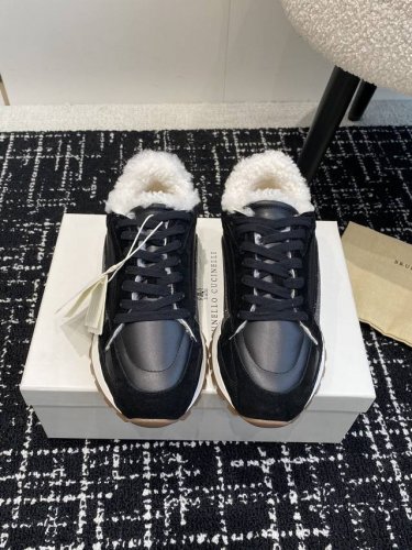 代购级皮里 羊毛 Brunello Cucinelli 24Ss最新 Bc 系带 羊毛休闲鞋 鞋面进口麂皮 进口牛皮 内里进口羊毛 羊皮里 0.5Mm圆形冲孔设