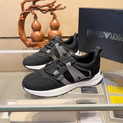 阿玛尼 Armani Exchange 官网最新款 Ax时尚休闲男鞋，爆款版型简洁大气，潮男专属.独有的官网最新品牌元素元素原版装饰，时尚又大方，面料原版牛皮羊