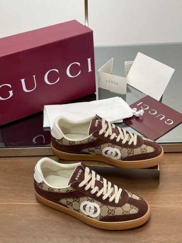 安可拉酒红礼盒飞机箱包装 Gucci Lido 系列互扣式G G情侣款德训鞋 男+50顶级代购级别 古奇Ss春夏新款 情侣款G G-Lido系列休闲运动鞋小白鞋