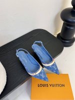 Louis Vuitton Lv Swing 高跟鞋最火最新金属跟玛丽珍后空粗跟凉鞋字母标高跟单鞋 原版开模V型金属跟！ 鞋面：小牛皮 牛漆皮 内里垫脚：羊皮