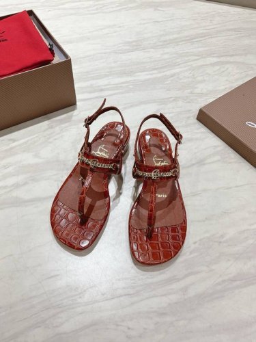 顶级版原版盒 Christian Louboutin 2025s原版做货CL红底女士夹趾高跟凉鞋～ 材质：进口小牛皮 内里：羊皮里 大底：原版进口AR1顶级真皮