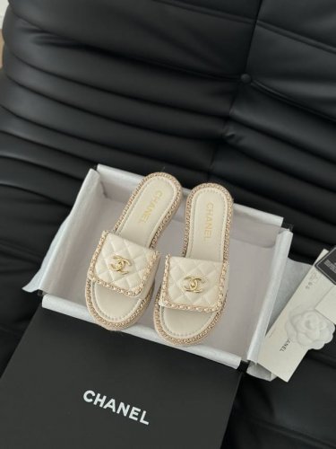 Chanel 25C春夏新款全系列链条拖鞋全系列首发 专柜有的我都有！高版本高品质鞋面牛皮 原版面料 内里羊皮 原版大底Size:35-39 其他码数定