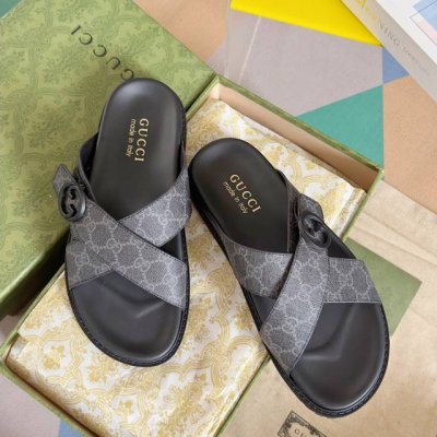G家 P: Size:38-45 2024Gucci 古奇 夏季新款 双G 老花 夹脚 一字拖 交叉凉鞋 厚底 拖鞋 沙滩鞋原版购入开发 做货 G家2024夏季