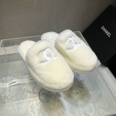 顶级版本 原版复刻 Chane*24B新品包头毛拖鞋秋冬必备单品 简约百搭款～上脚有种漫不经心慵懒风～冬天真的很需要一双毛茸茸厚底半拖！！ 鞋面：纯羊毛 立体刺
