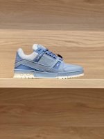 马卡龙蓝色实拍 代购级trainer 新色更新 原版材料定制！压纹工艺成本徒然增加！非通货！私模大底！精细工艺！ Size：女35-40 40定做不退换 男38