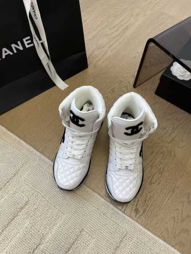 Chanel 24K新款菱格熊猫高帮运动鞋 新款抢先发售！ 最新配色 顶级版本 鞋面牛皮 内里羊皮 原版大底 码数：35-41 定制不退换
