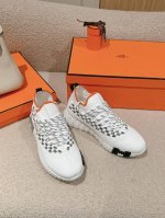 工厂价 爱马仕 Hermes 2024春夏经典情侣款 Flex 休闲系带运动鞋 H家编织bolduc细节厚底拼色一脚蹬毛线袜子跑鞋 材质：进口环保梭织羊毛面料