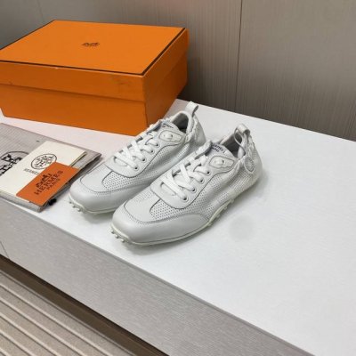 出厂价 皮面+20 顶级版本 最新款爱马仕情侣款德训鞋 法国直邮hermes 爱马仕平底时尚运动休闲鞋韩版系带网面轻便 原版1:1定制，今年最潮一脚蹬英伦风复古