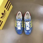 Gucc* X Adidas 22Fw New Arrival G 阿迪 联名板鞋，Adidas经典三线元素与三叶草标志融入gucc*设计元素 大胆的配色夺人眼
