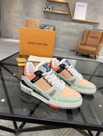 橙子出厂价 Louis Vuitton 路易威登 LV Trainer 情侣款运动鞋板鞋 休闲复古篮球鞋炸街男神爆款运动板鞋专柜同步，鞋面意大利进口原版牛皮面料