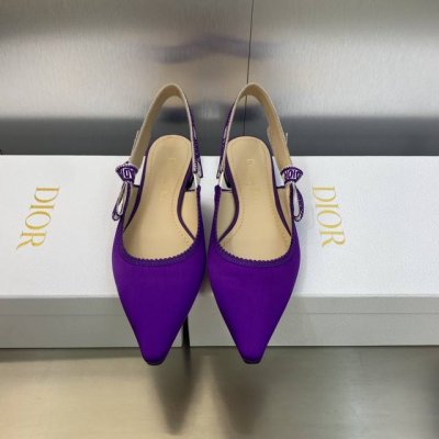 工厂价 J'Adior织带后空凉鞋 迪奥 Dior 春夏最新色真丝立体刺绣高定系列女鞋 Cd字母logo高跟蝴蝶结拼色方头凉鞋 市场顶级高端版本 材质：鞋面原版
