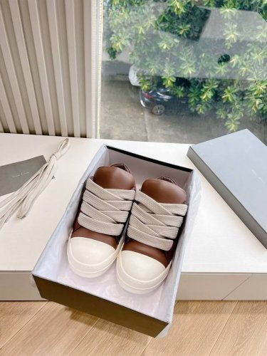 G0135代购级别rick Owens 瑞克 欧文斯24秋冬情侣系列edfu全粒面小牛皮复古运动鞋休闲鞋 面料：原版牛皮 内里：羊皮 尺码：35~43女码 40