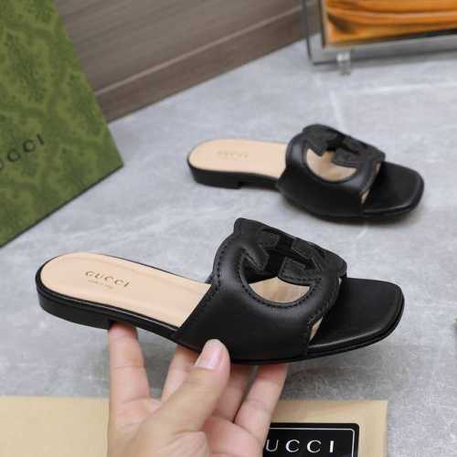 2024夏季新款现货上新啦gucci 高品质拖鞋 双g镂空 镶边互扣式gg中跟精品拖鞋 专柜原版开模精心制作，匠心铸造经典 跟高：1.0Cm 5.5Cm 跑量价