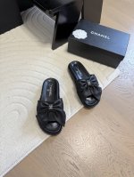 p380 Chanel 25P新款蝴蝶结拖鞋 皮鞋面 内里羊皮 原版大底 size:35-39 其他码数定做