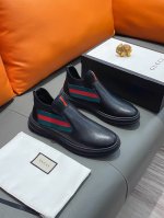 商品名称：Gucci 古驰 正规码数: 38-44 高帮鞋 商品材料：精选 牛皮鞋面，柔软羊皮内里；原厂大底。