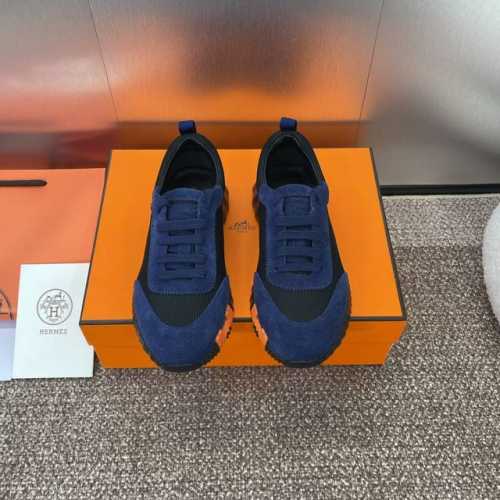 爱马仕 Hermes 2024春夏经典情侣款 Bouncing 休闲系带百搭运动鞋 H家厚底时尚风格拼色跑鞋 材质：鞋面进口环保透气科技面料拼接进口羊猄皮+水染