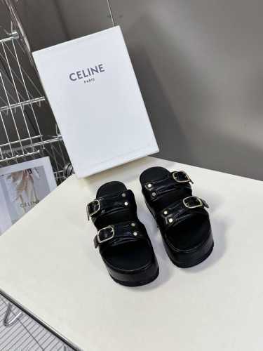 360 Celine 思琳春夏新款厚底凉拖鞋 25秀款出镜率最高单品复古做旧风格 矮个子的福音 穿上秒增高5Cm 时尚百搭款 轻松搭配 爱了爱了 面料:原版定制