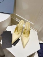 PRADA 普拉达 走秀款高跟鞋2024春新尖头真丝绸缎布细跟气质欧美OL职业单鞋，真皮大底，35～42 40以上均为定制版