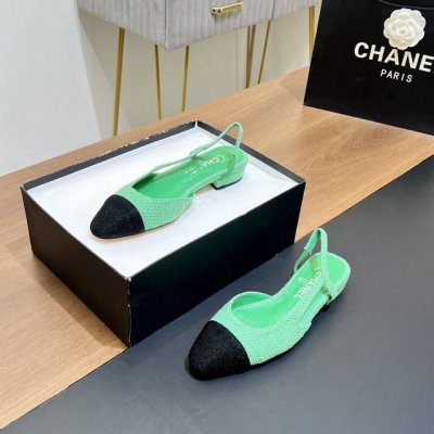 顶级版本 小香slingback经典系列拼接粗跟凉鞋单鞋 全明星都喜欢的时尚经典凉鞋 简洁优雅、复古知性，这一双就能装扮一年四季你的衣橱 专柜原版购入开模，细节