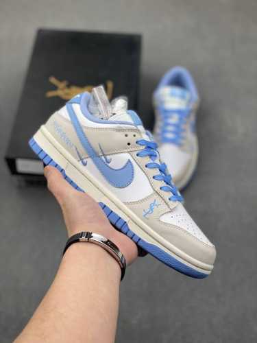 独家实拍nk sb dunk low 圣罗兰系列-白绿棕勾 周年高端定制 低帮休闲板鞋 gf2409-168#定制鞋盒 大厂纯原品质出货 超高清洁度 皮料切割干