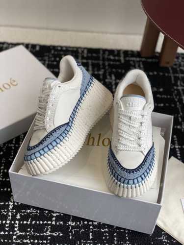 代购级460 chloe 克洛伊/蔻依 25Ss 春夏季季新款 厚底小白鞋 休闲鞋 原版鞋底，全手工穿线，所有的位置刚刚好 ，网红爆款，顶级休闲度假系列 大咖网