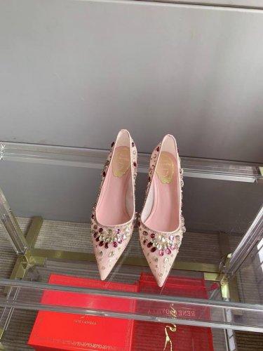 平底 高跟 Ren* Caovill*重工水晶宝石系列 Bling Bling精致逼人 堪称工艺品 面料进口高密度网纱 手工缝制珠片水钻 垫脚羊皮 意大利真皮大