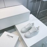高品质出厂平底 ！顶级品质 Celine赛琳2025春夏新品秀场主推款松糕厚底凯旋门徽标系带休闲鞋小白鞋 简单舒服，干净利落，增高显腿细，无论是单穿还是搭配阔腿