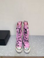 Chanel 香家 24Vs秋冬新款 厚底帆布 长靴子系列 新款上架 这款厚底在欧美街拍中出境率超高，Ins也是火了一把，调鞋楦都调了一个月整体线条流畅性保持跟