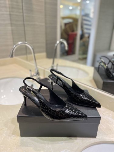 Saint Laurent 圣罗兰 夏日清凉爆款，闪亮登场！ 原版开模+进口牛皮+意大利真皮大底。 跟高:8.5Cm 颜色:黑色，杏色，黑石头纹，红石头纹 Si