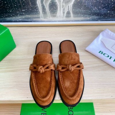 出厂 BOTTEGA VENET* 真皮 真皮结绳配饰 男女款 Astaire乐福拖鞋 棕色 羊反绒皮 老钱风 乐福拖鞋 原版一比一做法 一致五金 当今流行的又