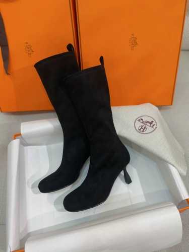 上新h牌 弹力羊皮高跟高筒靴长靴 Herme*顶级原单版，Zp对比做货，市面最高版本不怕货比货，经得起任意对比 Zp品质，鞋面：H家专用顶级弹力羊皮。内里、鞋垫