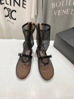 高版本出厂 独家新品 Alaia 阿莱亚24Ss 走秀款平底网面靴 最近超火的一款平底鞋 章小蕙同款 甜酷芭蕾风 人气超高的一款芭蕾舞鞋，浪漫又迷人 舒适百搭配