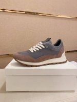工厂价: Brunello Cucinelli 此款皮鞋鞋面料采用意大利进口高丝光水洗翻毛皮和意大利进口压摔牛皮，立体感和亲肤感十足！鞋子拼色设计 款式新颖时尚