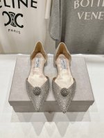 高版本出厂 Jimmy Choo*｜Jc 吉米周2024Ss夏季新款简约尖头平底鞋单鞋 原版套楦，完美的线条，简约大气上脚显气质 舒适百搭，还能拉长双腿显高显瘦