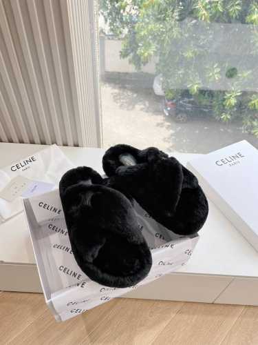 G021顶级品质celine 塞琳 秋冬新包头拖鞋毛毛鞋 赛琳又让我重新爱了它一次！这季节美鞋太多这款毛拖真的是让我无法自拔真太可爱了～ 面料：欧洲进口羊毛 不