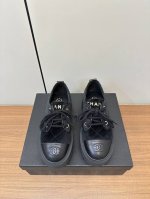 2024Ss Chanel 厚底乐福鞋 23Ss香奶奶新品乐福鞋 设计简约高级，超级百搭款！粗鞋带系带设计，进口牛皮肉眼可见的天然动物皮革的质感！原版做货、细节