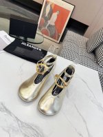 高品质出厂 JILSANDER 24春夏极简主义高跟五金扣饰圆头细跟凉鞋单鞋市面顶级原单版，ZP对比做货，所有细节都跟柜上一致：包括鞋面皮料，鞋垫内里皮料、刻印
